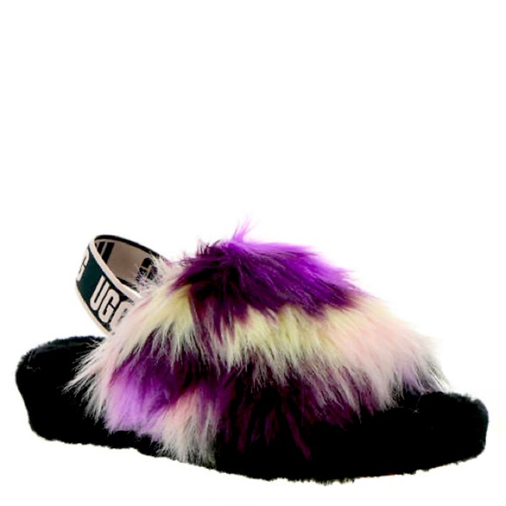 🔥 UGG NWT Fluff Yeah Slide Slippers Magnolia/Tie-dye Size 8 🔥